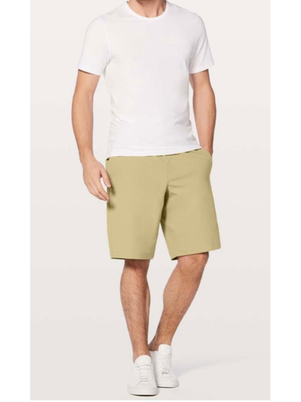 Lululemon Commission Shorts Mens Size 34 Tan Warpstreme Stretch 11" Inseam
